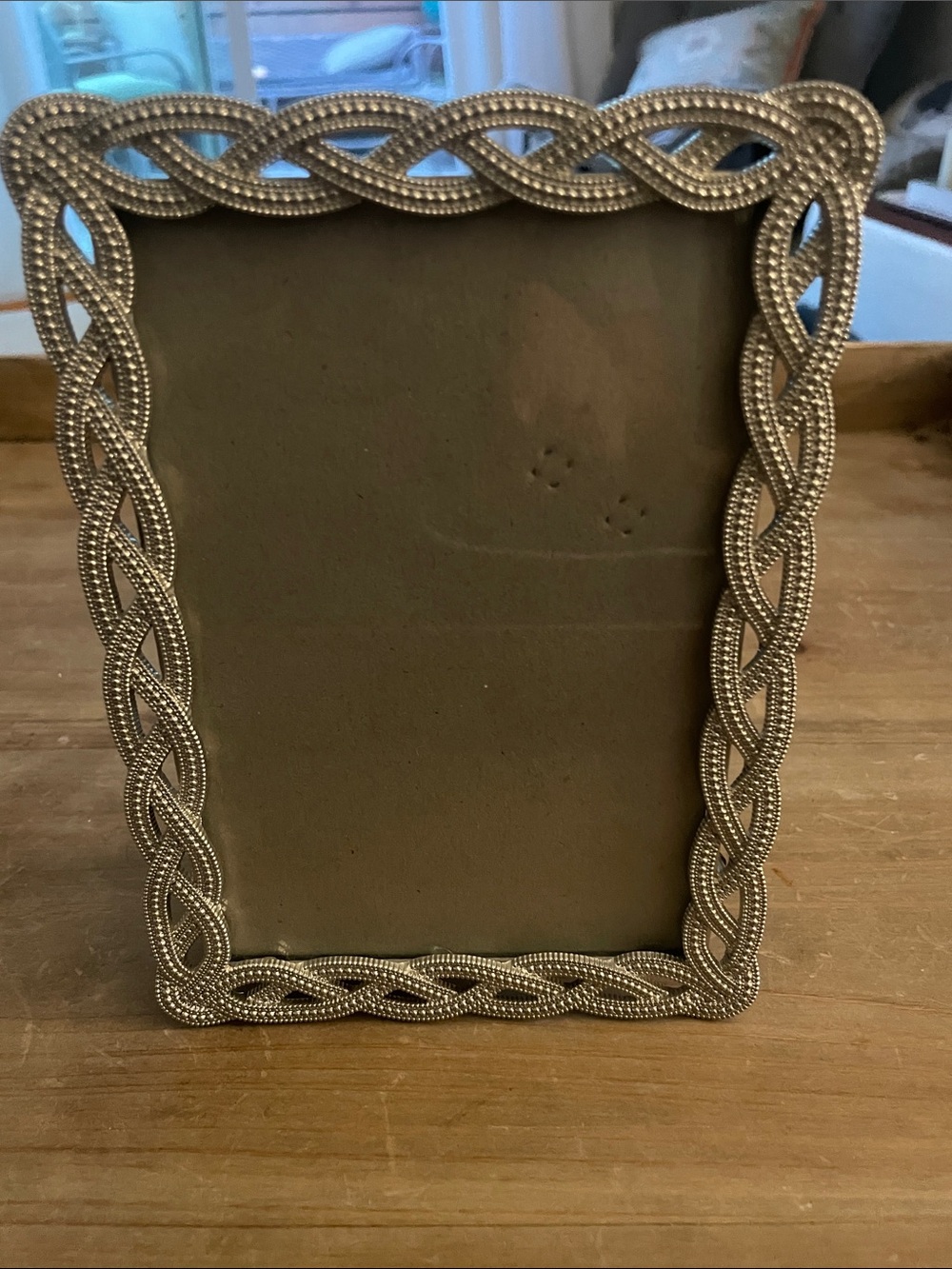 Nicole Miller Silver Beaded Braided Picture Frame 5x7